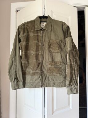 TNS Olive Camouflage Military Patchwork Jacket